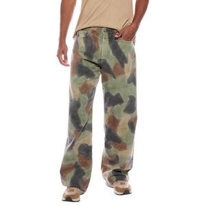Palm Angels Mens  Seasonal Camo Loose Jean, Green